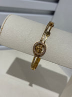 Milena Crystal Bee Bangle Bracelet – Gold