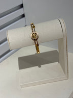 Milena Crystal Bee Bangle Bracelet – Gold