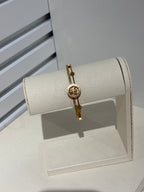 Milena Crystal Bee Bangle Bracelet – Gold