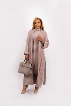 Jurk Claire & Vest Laurence Taupe
