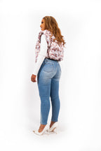 Zarelle Denim Skinny Jeans Dames High Waist Lichtblauw