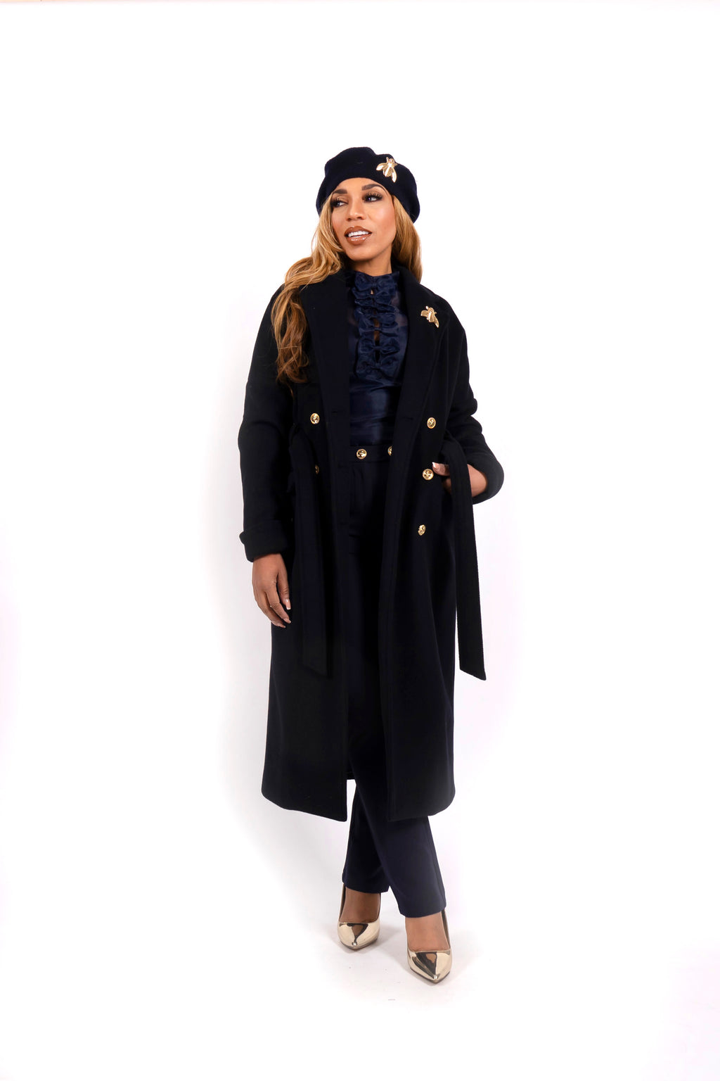 Mantel jas Liliya Navy