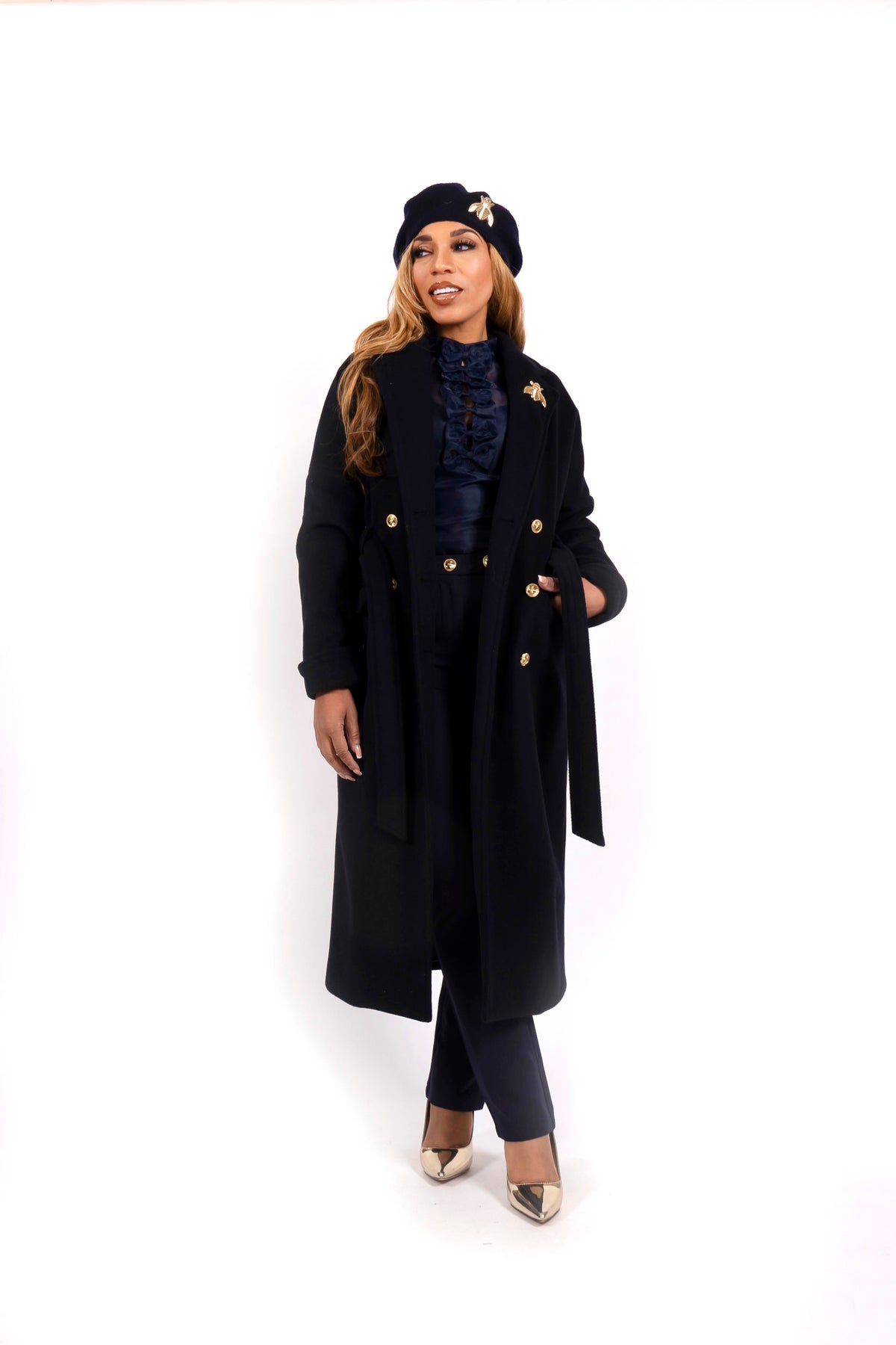 Mantel jas Liliya Navy