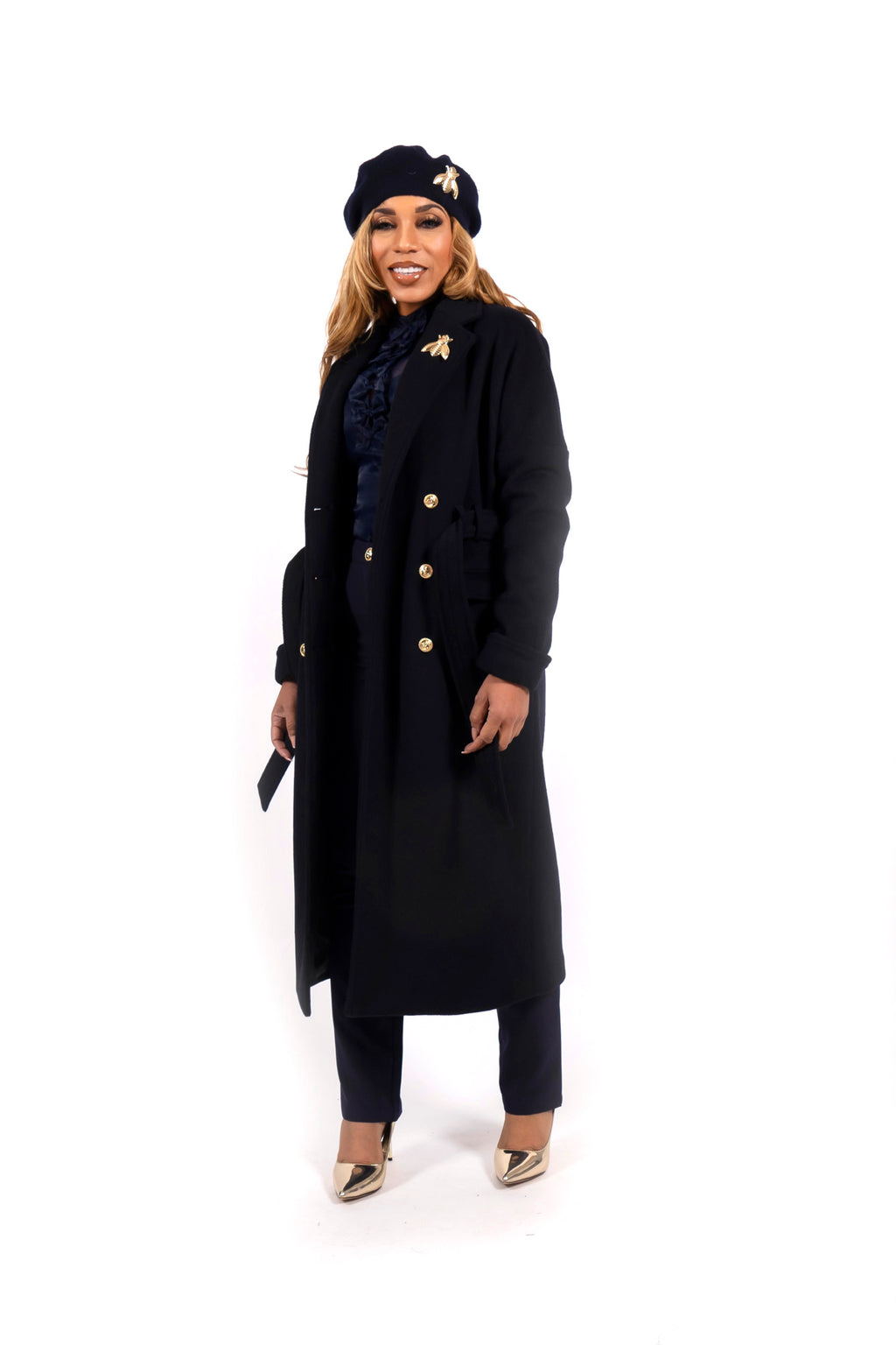 Mantel jas Liliya Navy