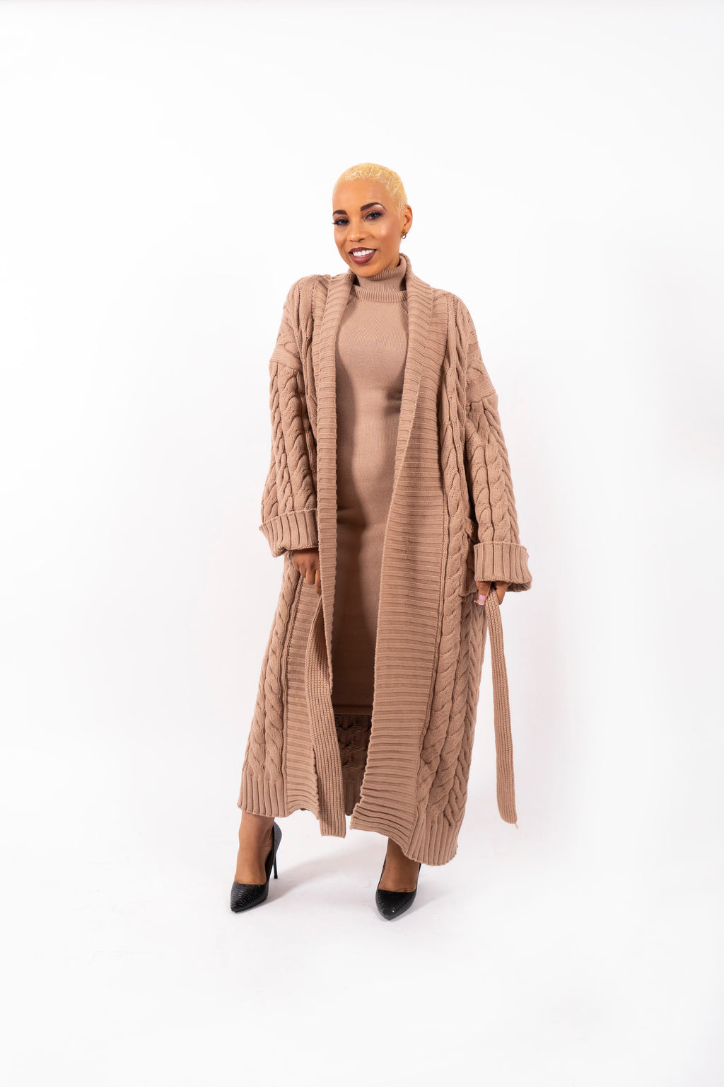 Jurk Claire & Vest Laurence Beige
