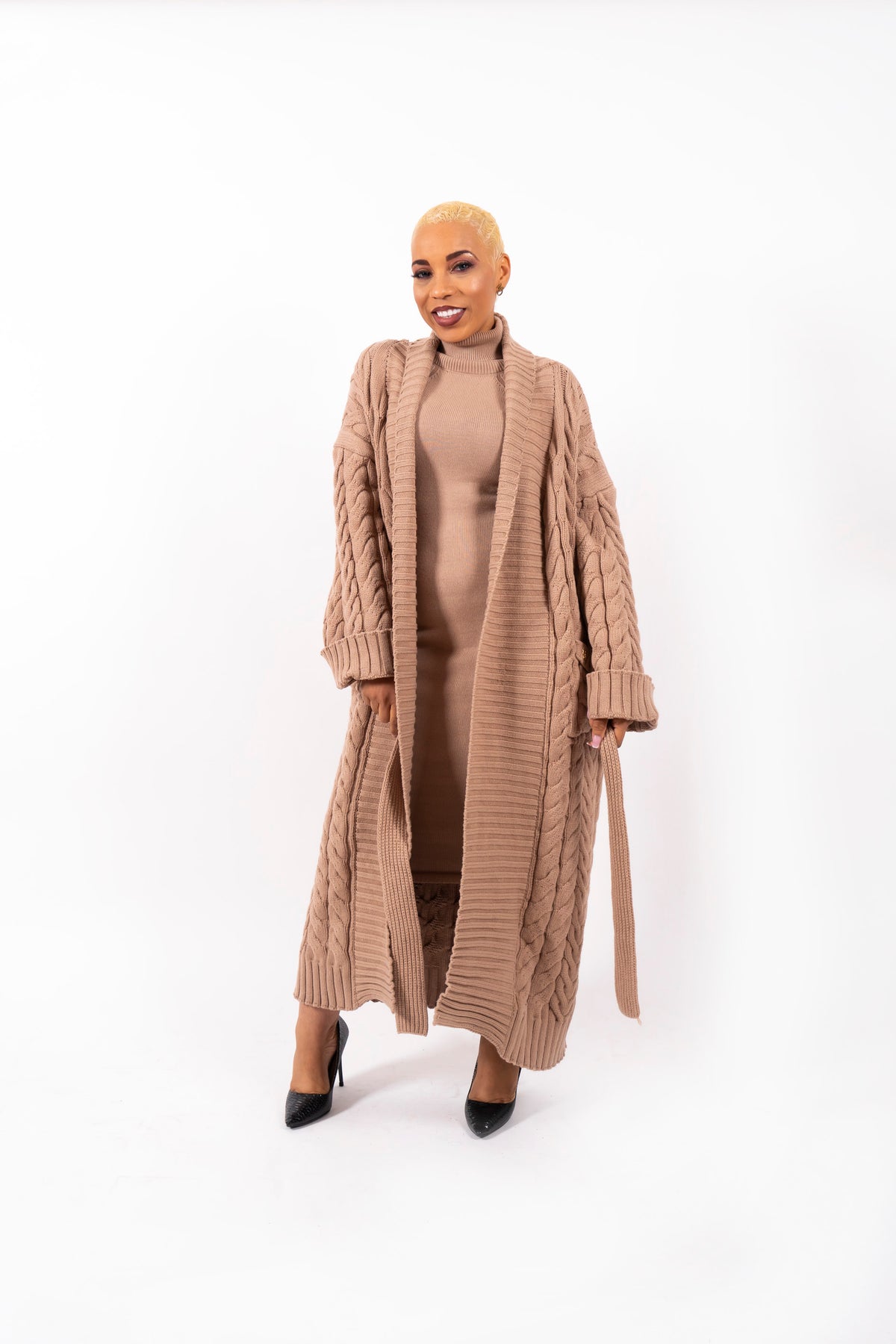 Jurk Claire & Vest Laurence Beige