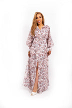 Silara Leopard Flower Print Maxi Jurk